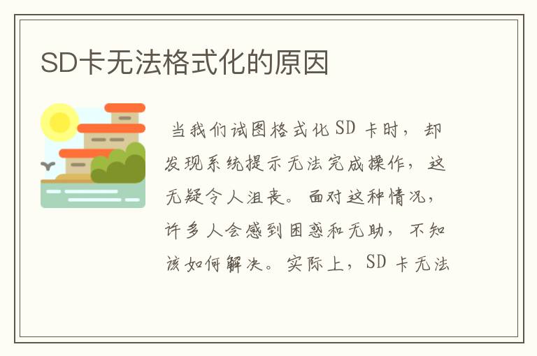 SD卡无法格式化的原因