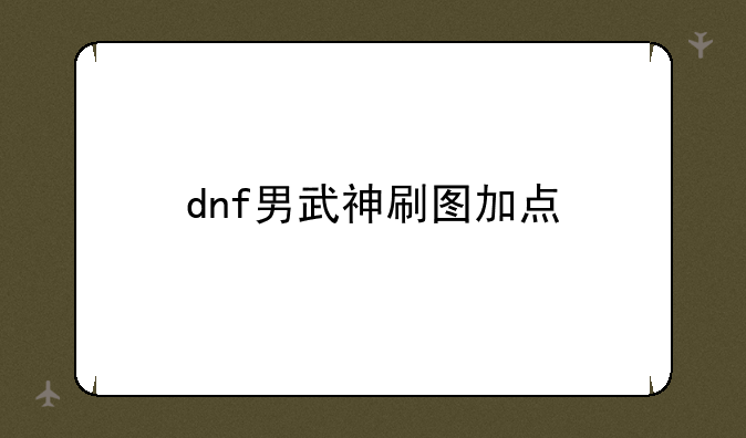 dnf男武神刷图加点