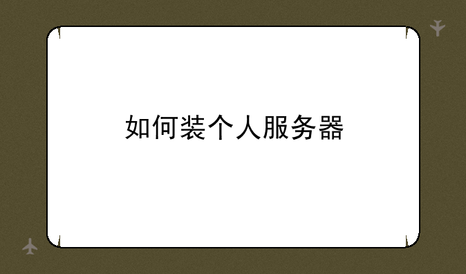 如何装个人服务器