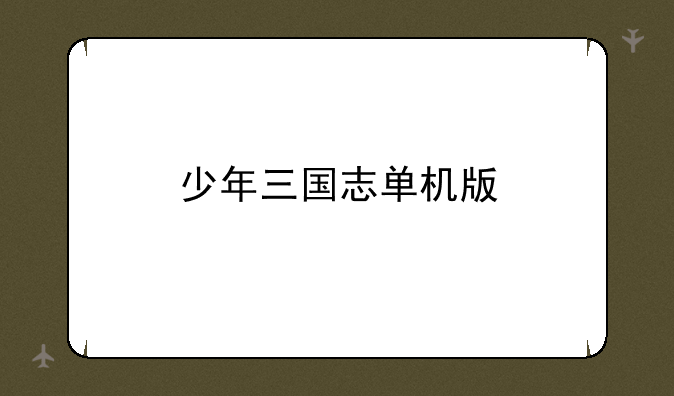 少年三国志单机版