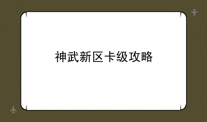 神武新区卡级攻略