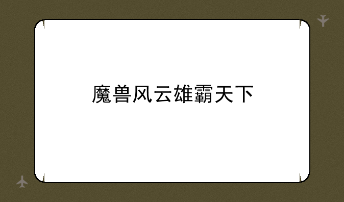 魔兽风云雄霸天下