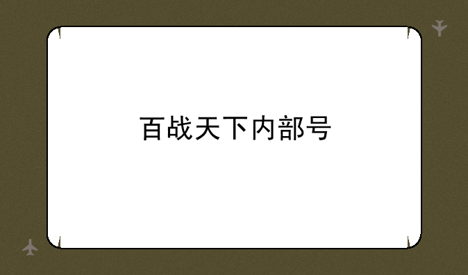 百战天下内部号