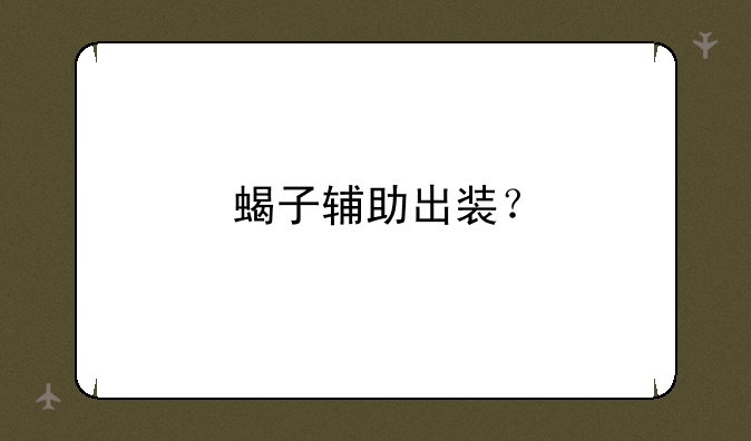 蝎子辅助出装？