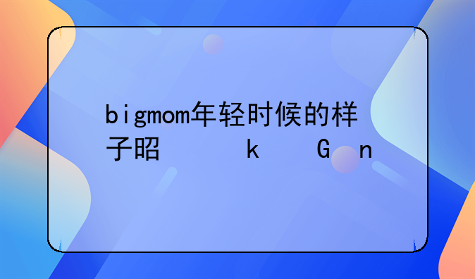 bigmom年轻时候的样子是多少集