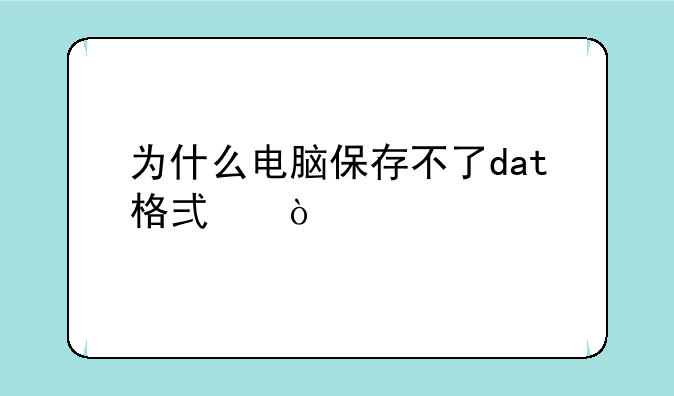 为什么电脑保存不了dat格式？
