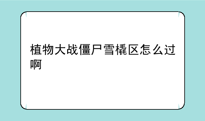 植物大战僵尸雪橇区怎么过啊