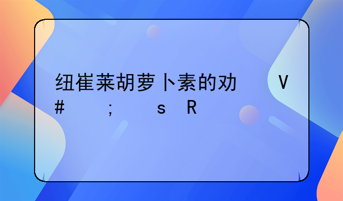 纽崔莱胡萝卜素的功效与作用