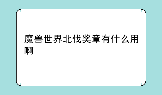 魔兽世界北伐奖章有什么用啊