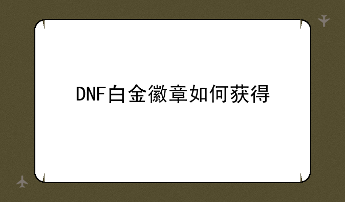 DNF白金徽章如何获得