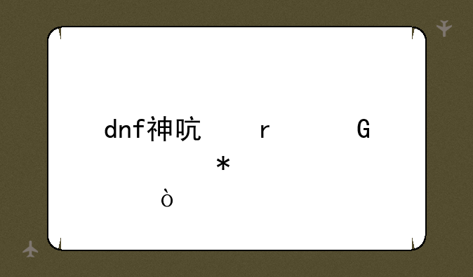 dnf神启圣骑士加点？