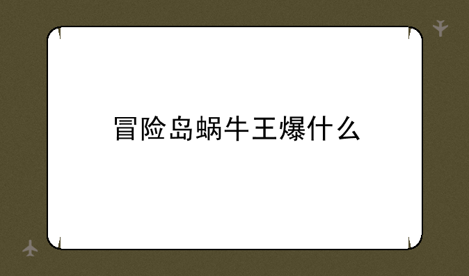 冒险岛蜗牛王爆什么