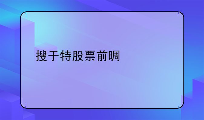 搜于特股票前景如何