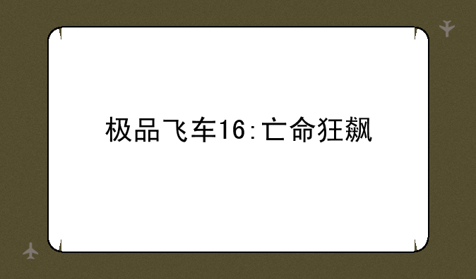 极品飞车16:亡命狂飙