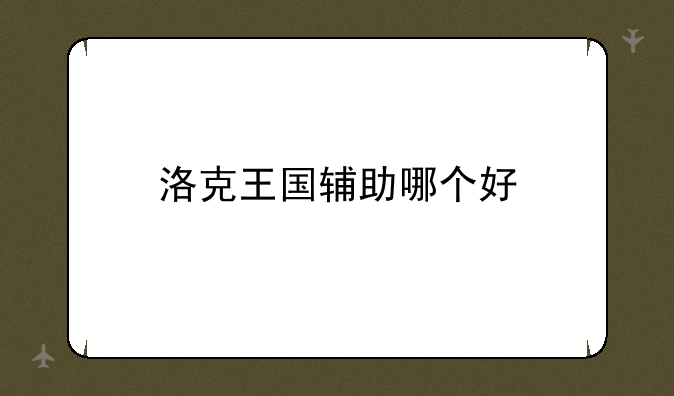 洛克王国辅助哪个好