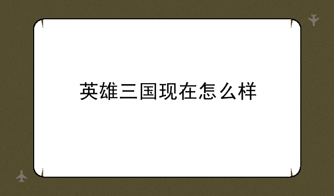 英雄三国现在怎么样