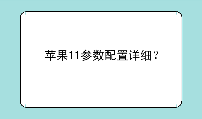 苹果11参数配置详细？