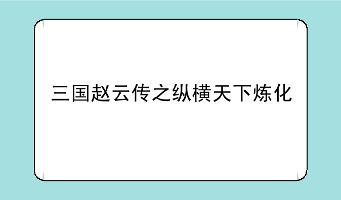三国赵云传之纵横天下炼化