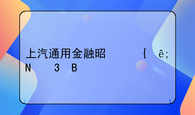 上汽通用金融是属于银行吗