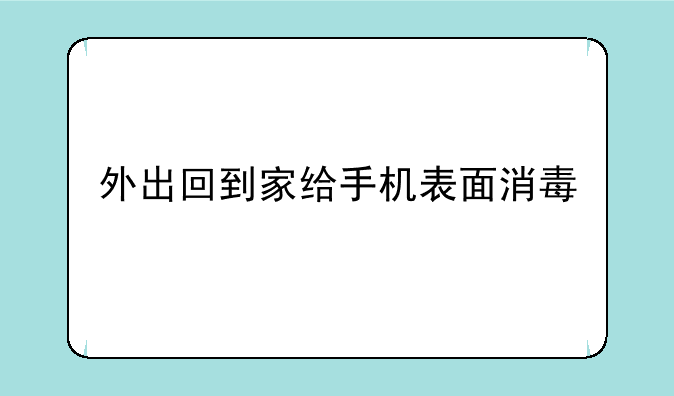 外出回到家给手机表面消毒