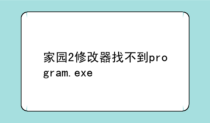 家园2修改器找不到program.exe