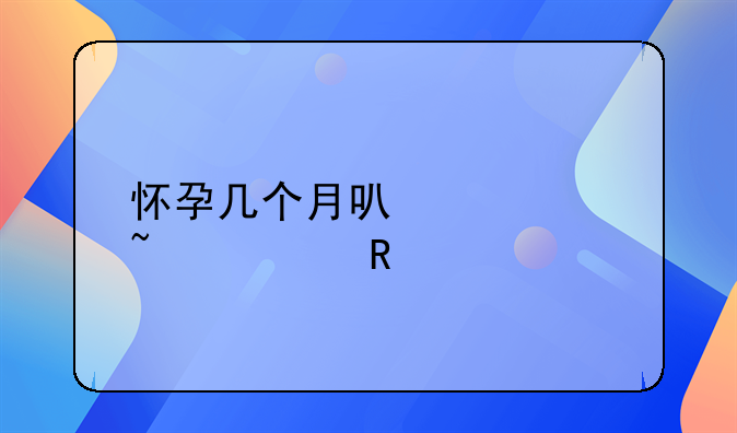 怀孕几个月可以检查出男女