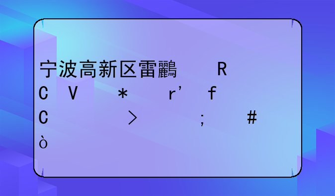 宁波高新区雷鸟电子商务有限公司怎么样？