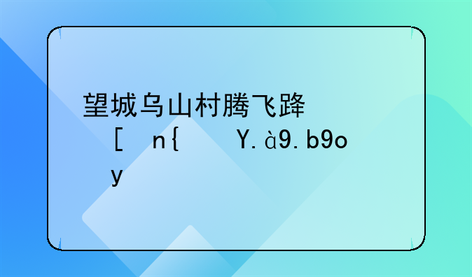 望城乌山村腾飞路西延线什么征收