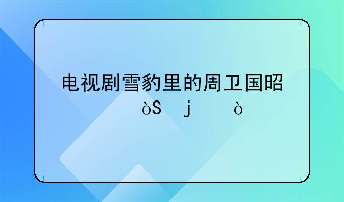 电视剧雪豹里的周卫国是谁演的？