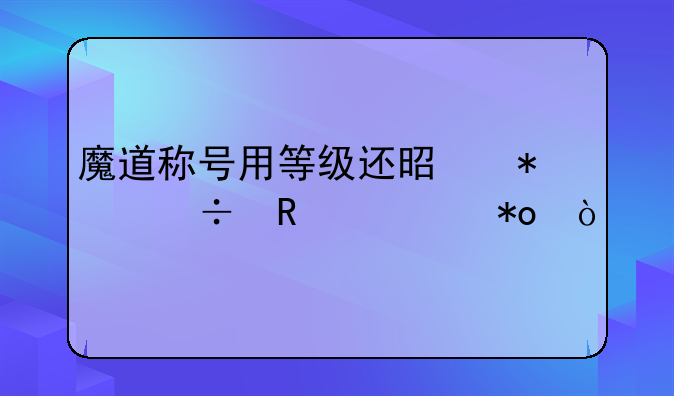魔道称号用等级还是技能攻击力？