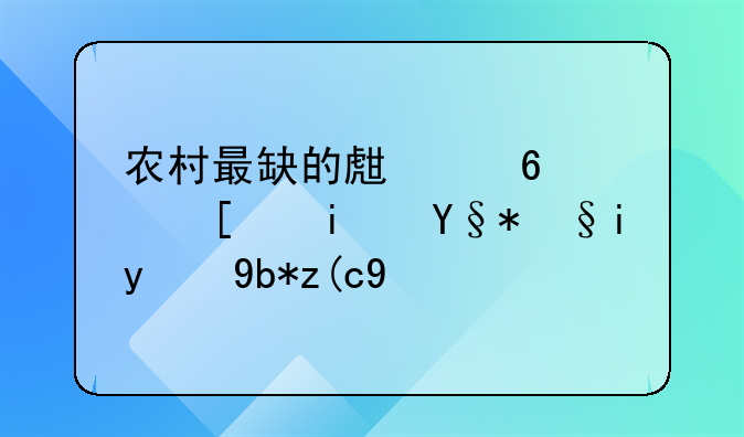 农村最缺的生意，就是未来暴利行业