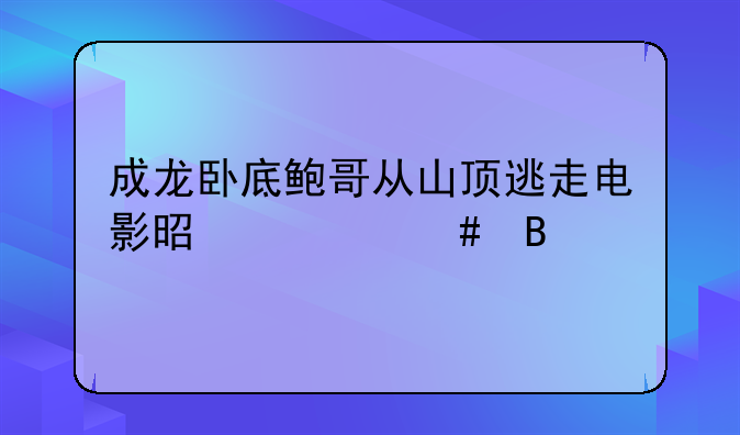 成龙卧底鲍哥从山顶逃走电影是什么名