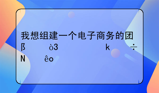 我想组建一个电子商务的团队，要做好哪些准备