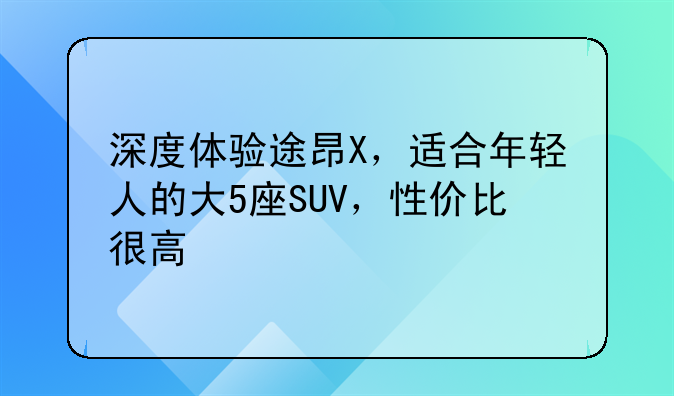 深度体验途昂X，适合年轻人的大5座SUV，性价比很高