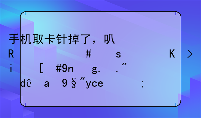 手机取卡针掉了，可以用什么东西代替，市场上哪里有卖的？