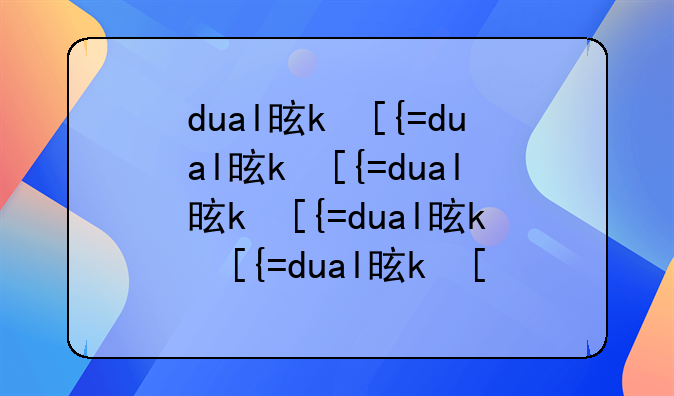 dual是什么意思