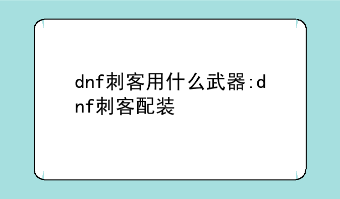 dnf刺客用什么武器:dnf刺客配装