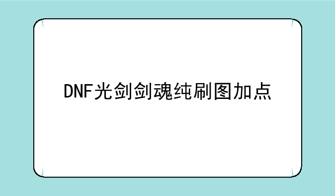 DNF光剑剑魂纯刷图加点
