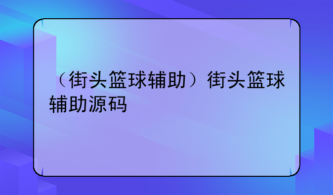 （街头篮球辅助）街头篮球辅助源码