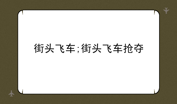 街头飞车;街头飞车抢夺