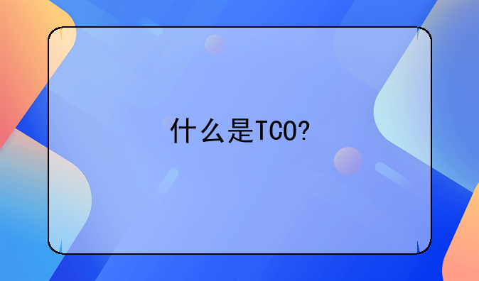 什么是TCO?