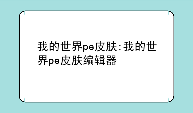 我的世界pe皮肤;我的世界pe皮肤编辑器